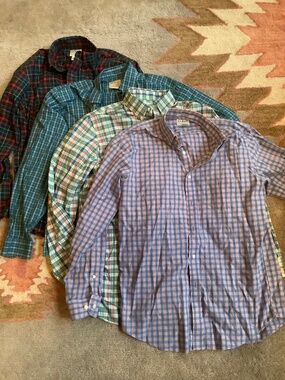 LL Bean Wrinkle Free Men’s Dress Shirts Size small lot of 4